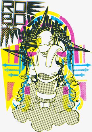 卡通机器人印花免抠