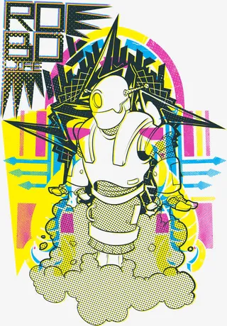 卡通机器人印花免抠