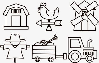 农场拖拉机图标免抠