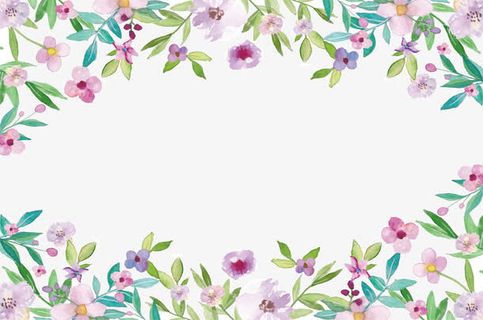 水彩浪漫花边免抠