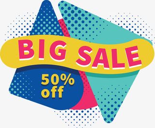 三角拼图大促销海报免抠