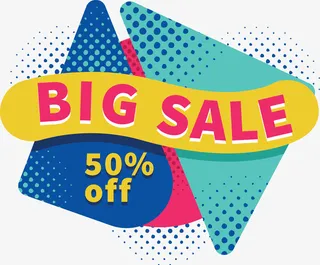 三角拼图大促销海报免抠