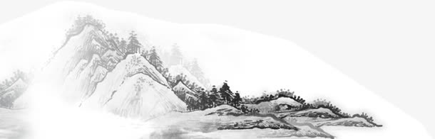 水墨画山石背景