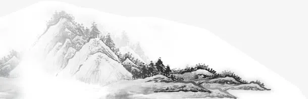 水墨画山石背景