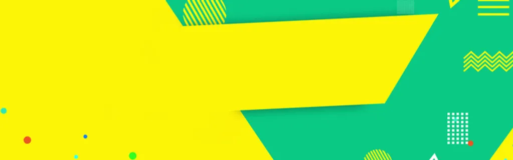 黄绿色简约扁平几何banner背景高清