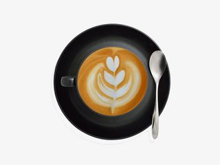 黑色拉花咖啡杯子免抠素材免抠