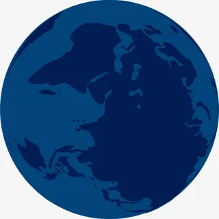 蓝色简约地球免抠