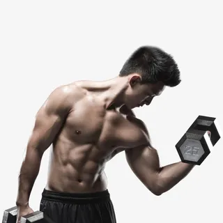 健身单页肌肉马甲线免抠