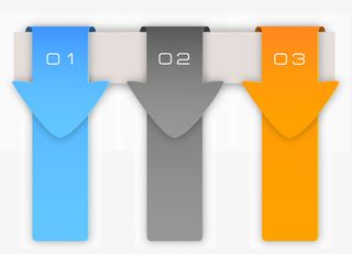 矢量三色箭头PNG图片免抠