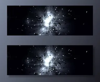 黑色碎片个性背景banner免抠