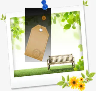 清新春天树叶书签免抠