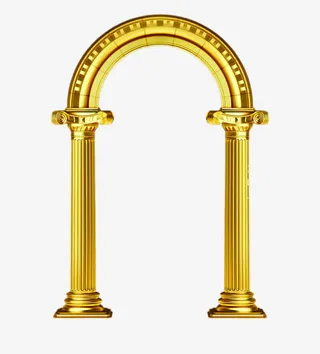 欧式金色拱门免抠