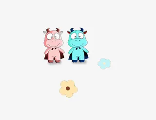 卡通小牛素材免抠