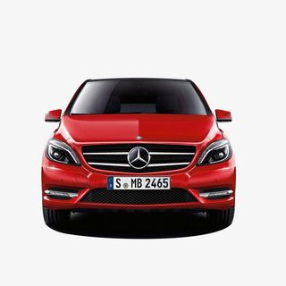 红色奔驰车正视图免抠