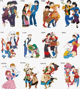 少数民族卡通形象素材免抠