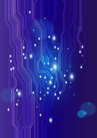 蓝色电子线路板主题海报背景高清