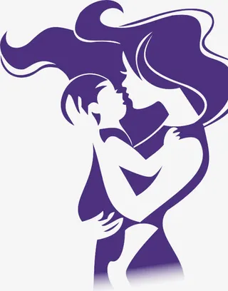 母爱手绘人物呵护免抠