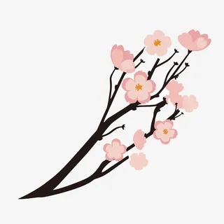 小清新简约装饰树枝花朵免抠