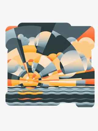 夕阳的几何背景