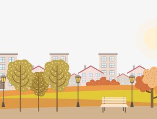 扁平化卡通森林插画AI矢量设计免抠