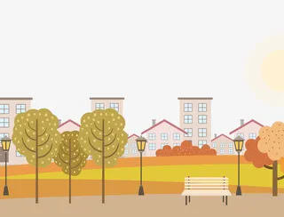 扁平化卡通森林插画AI矢量设计免抠