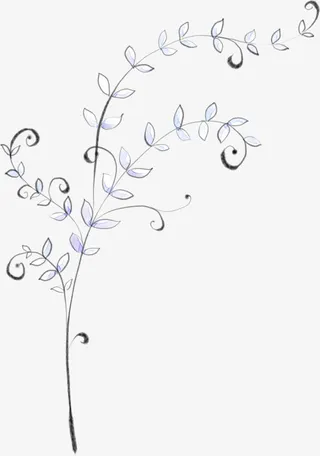 黑色创意漫画树枝免抠