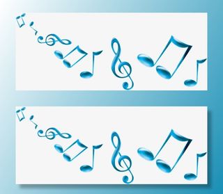 卡通蓝色音符七夕免抠漂浮其他元素