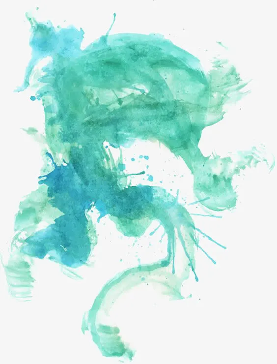 蓝色水彩免抠