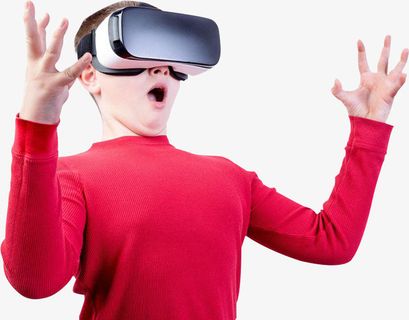 创意合成小孩体验VR技术效果免抠 创意合成小孩体验VR技术效果免抠