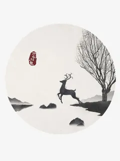 手绘梅花鹿免抠