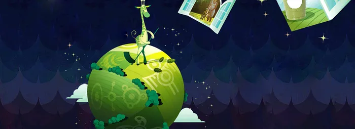 绿色星球上的小鹿背景图高清