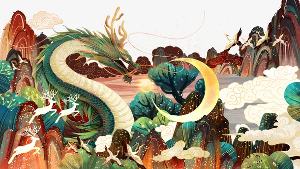 国潮中国风龙抬头免抠