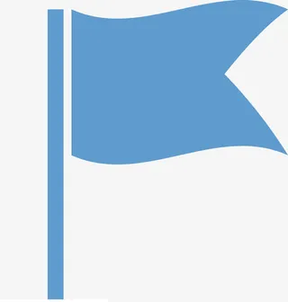 蓝色矢量旗子素材图免抠