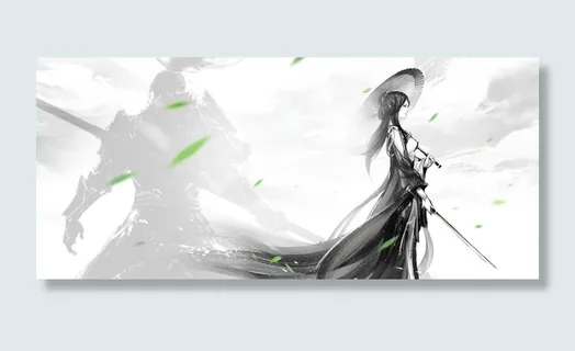 手绘古风人物背景高清