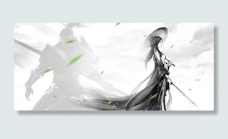 手绘古风人物背景高清