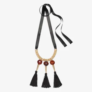 黑色丝带项链免抠