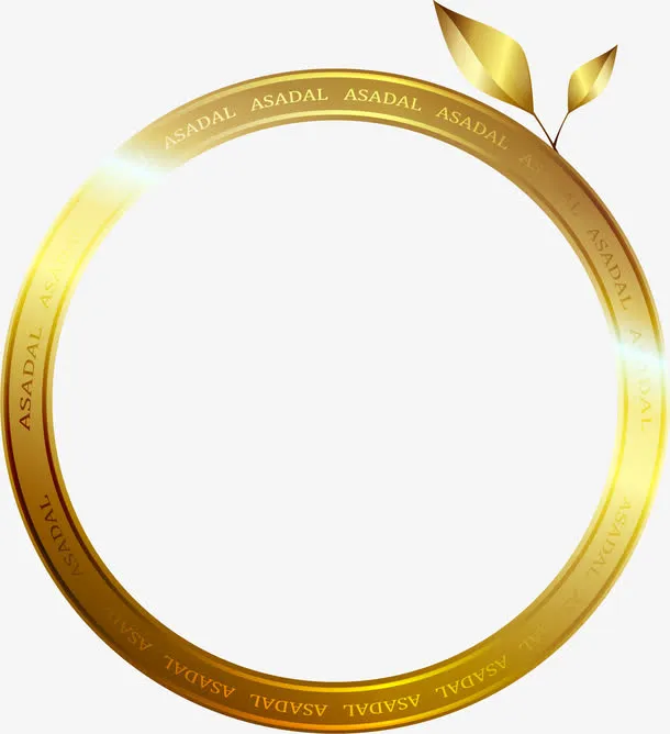 矢量手绘金色边框免抠