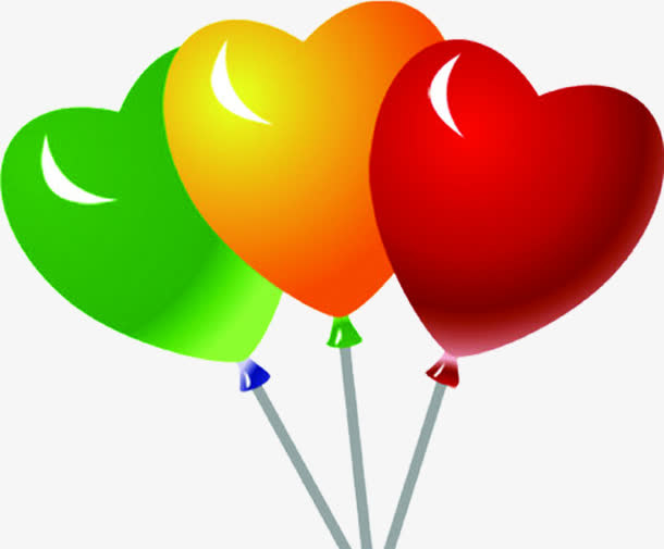 春天爱心手绘气球免抠