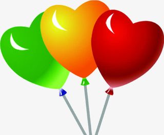 春天爱心手绘气球免抠