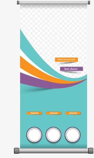 矢量创意易拉宝展架素材免抠