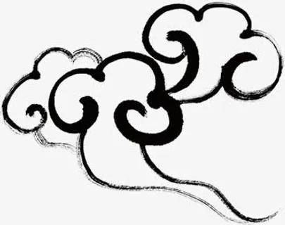 中国风水墨祥云装饰免抠