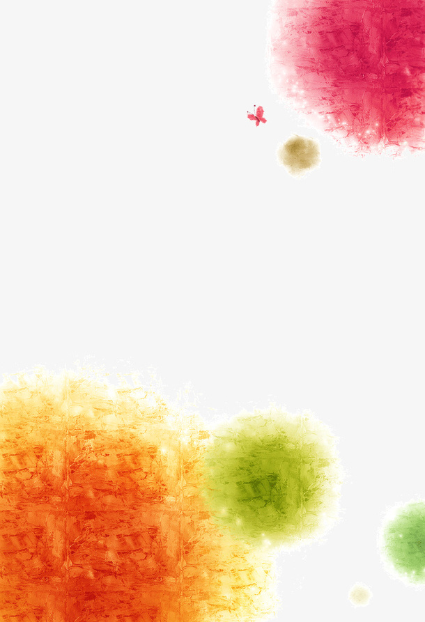 多彩水彩图案免抠