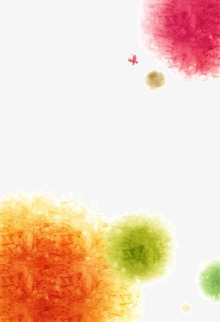 多彩水彩图案免抠