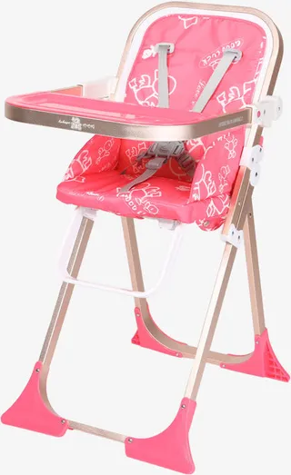 粉色婴儿吃饭椅七夕免抠