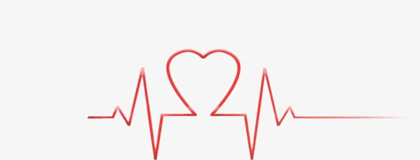 红色的跳动的心动频率免抠