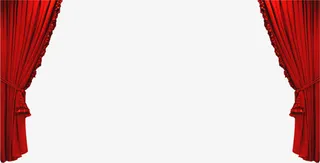 帷幕红色帷幕窗帘免抠