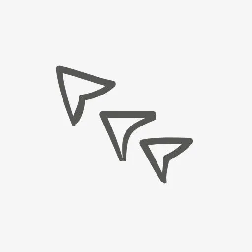 墨迹三箭头左上指向免抠
