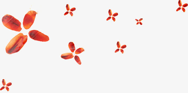 彩绘金秋花瓣装饰元素免抠