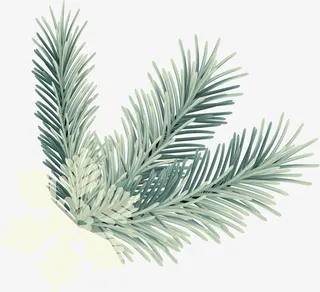 蓝色手绘植物免抠