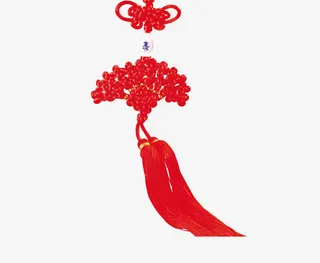 中国风红色挂件免抠